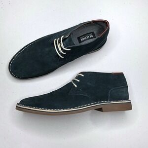 Kenneth Cole Reaction Shoes Men 10.5 Blue Suede Leather Chukka Lace Up
